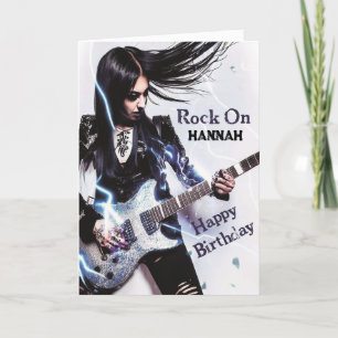 Cartão Fêmea Rockstar/Cartão de Aniversário de Crana de M