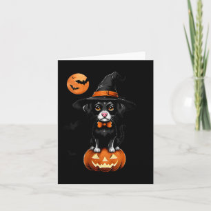 Cartão Feminino Traje de Halloween de Abóbora Cachorro Pr