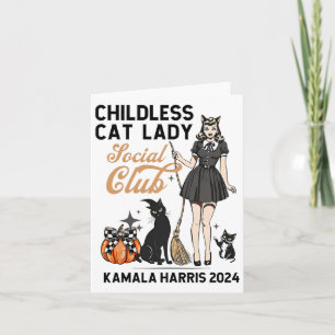 Cartão Feminista da Mulher do Gato Infantil Votando Bruxa