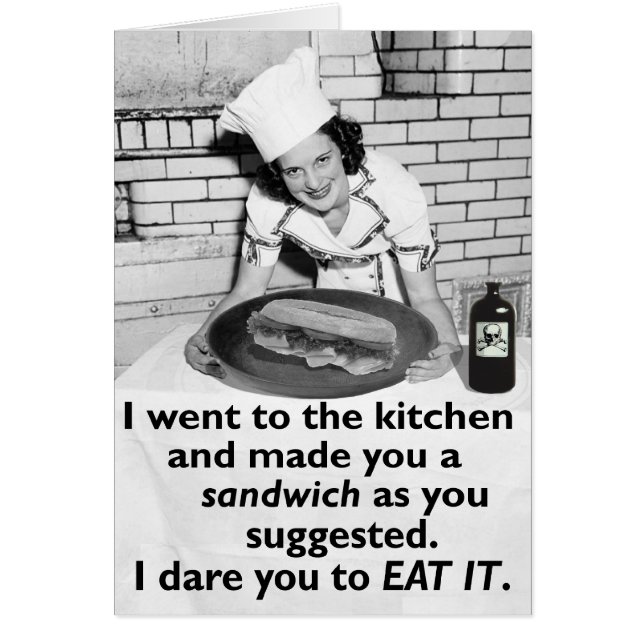 Cartão Feminista Engraçada Me Torne Um Sanduíche (Frente)
