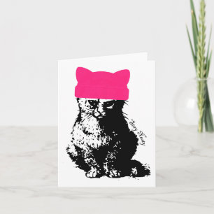 Cartão Feminista Resiste Gato Senhora Rosa Fica Desagradá