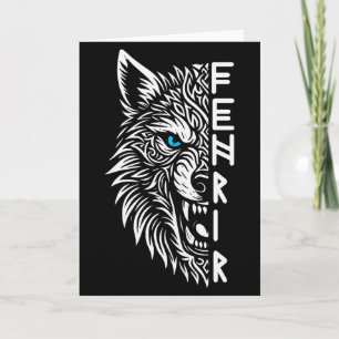 Cartão Fenrir Lobo Viking de Odin Nórdico Viking Celta Fe