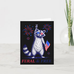 Cartão Feral & Feral Patriótico Funny Funny Feral E