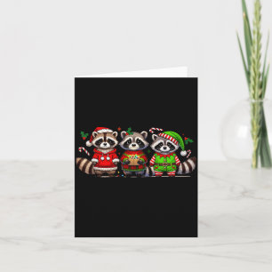 Cartão Feral Mas Festivo Funny Natal Cute Guaxinim Elfo