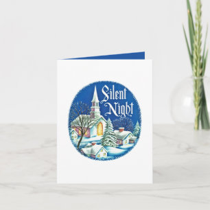 Cartão Feriado da Igreja de natais vintages Retrorísticos