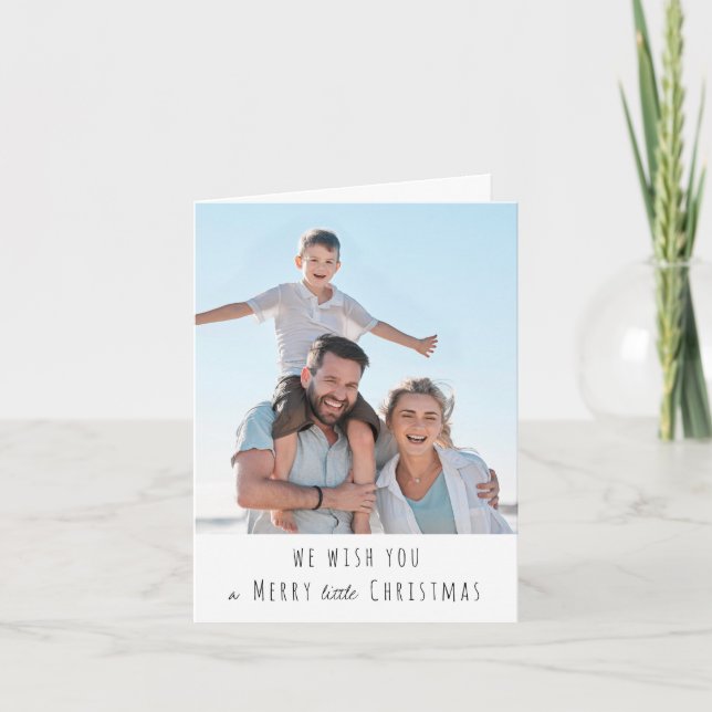 Cartão Feriado de Foto de Natal em feliz (Frente)