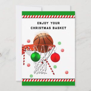Cartão Feriado de Natal de Basquete