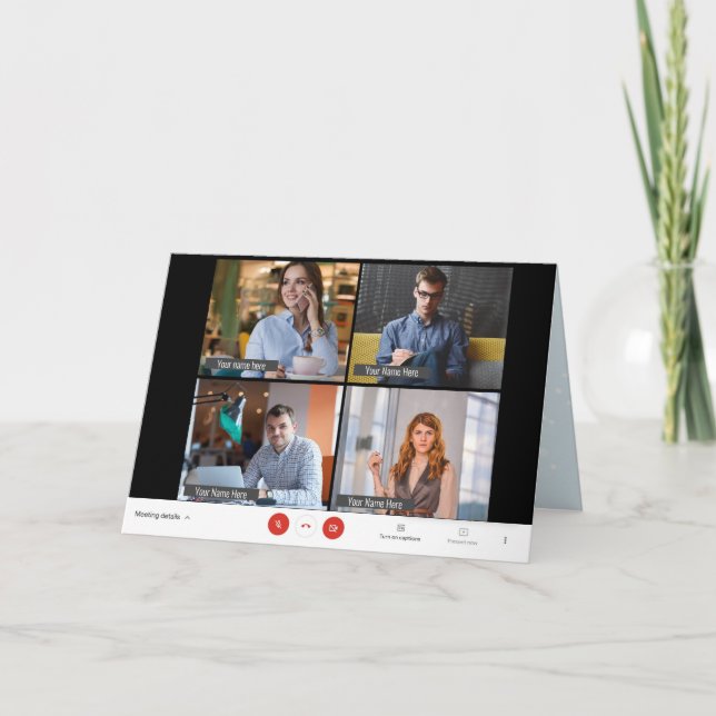 Cartão Feriado de Natal no Zoom Online Engraçado (Frente)