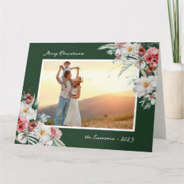 Cartão Feriado de Natal Verde Elegante