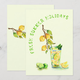 Cartão Feriado de Verão Bebida de Sumo de Limão Fr