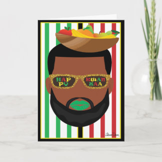 Cartão Feriado do Kwanzaa Beard LGBTQ