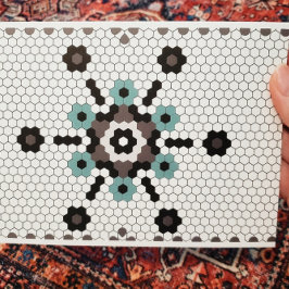 Cartão Feriado do Vazio Azulejo em floco de neve azul e C