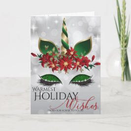 Cartão Feriado mais quente deseja Unicórnio mágico