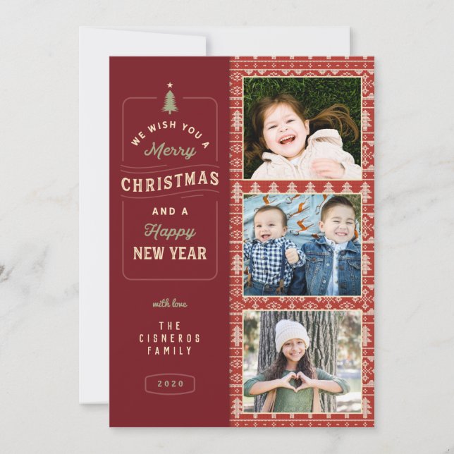 Cartão Feriado Nórdico de Padrões (Frente)