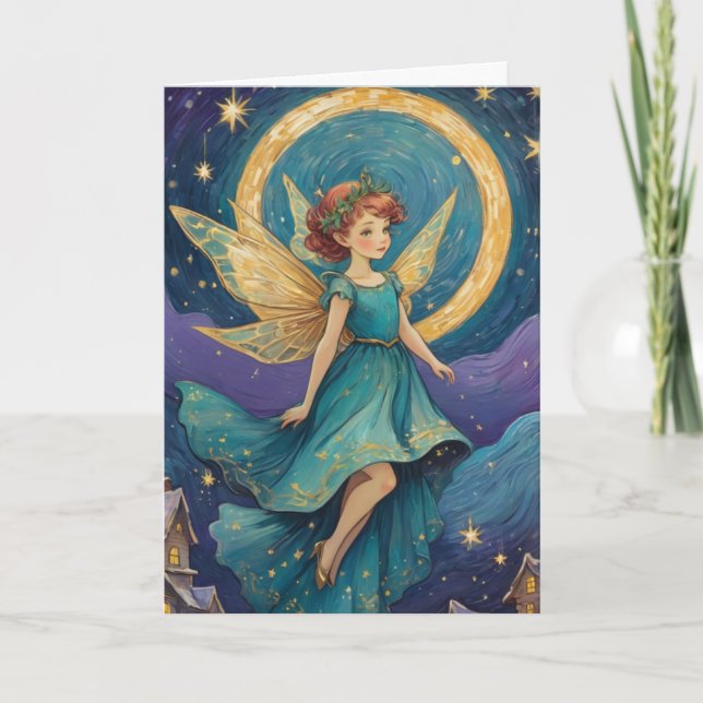 Cartão Feriado Noturno De Fada Fria Fria Fria Fria Fria F (Frente)