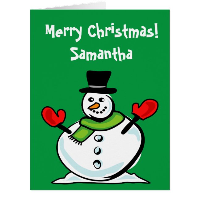 Cartão Feriado personalizado de Neve de Natal grande e gr (Frente)