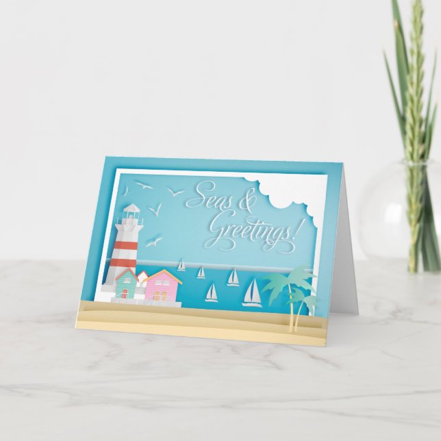 Cartão Feriado Seas & Saudações (Frente)
