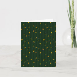 Cartão Feriado Verde Amarelo Estrela Listra Natal