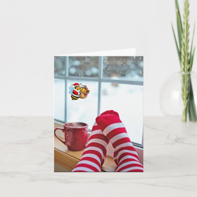 Cartão Feriados De Abelhas. (Frente)