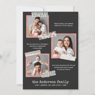 Cartão Feriados de Scrapbooking Ano de revisão 3 fotogr