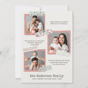 Cartão Feriados de Scrapbooking   Ano de revisão 3 fotogr