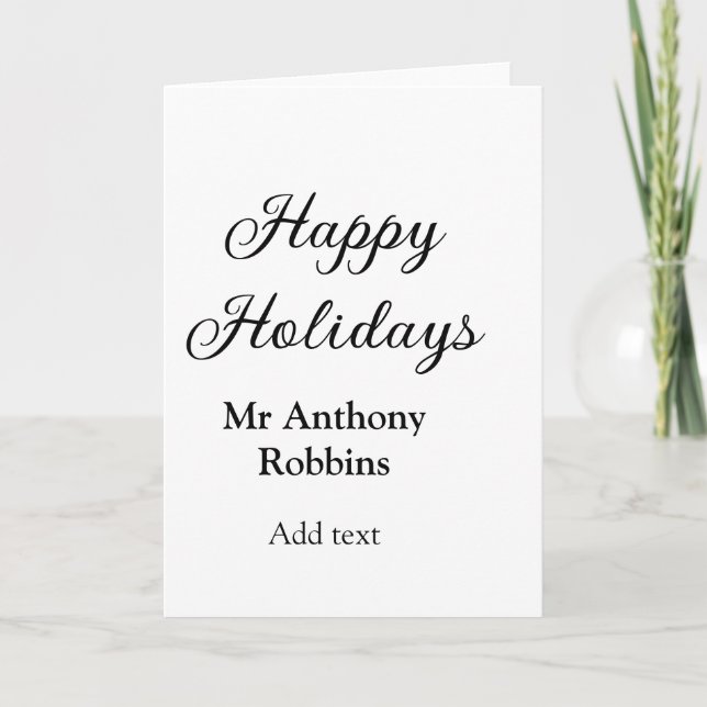 Cartão Feriados felizes adicionam nome data ano simples m (Frente)