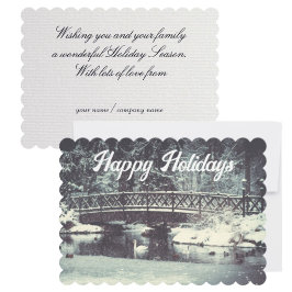 Cartão Feriados felizes da Terra das Maravilhas do invern