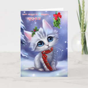 Cartão Feriados Felizes de Gato e Neve, da Neve