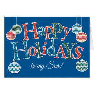 Cartão Feriados felizes divertidos, para o Filho, Borrinh