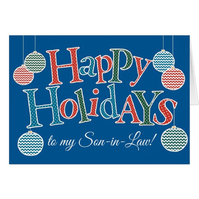 Cartão Feriados felizes divertidos, para os Baubles de ge (Frente Horizontal)