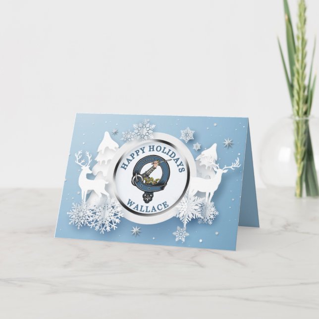 Cartão Feriados Felizes do Crachá Wallace Clan (Frente)