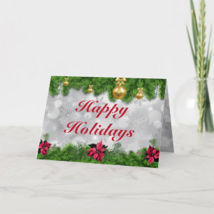 Cartão Feriados Felizes Férias Poinsettia
