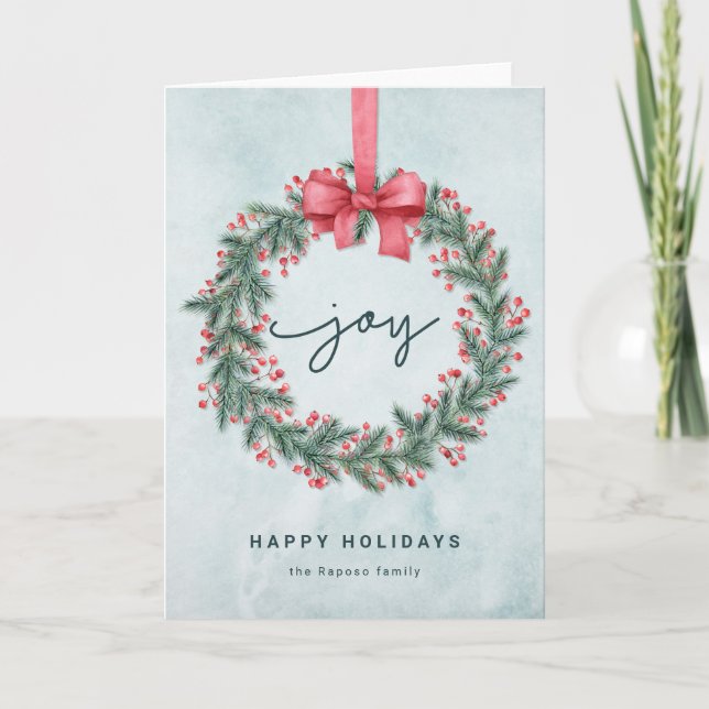 Cartão Feriados felizes Ilustrados Férias de Natal (Frente)