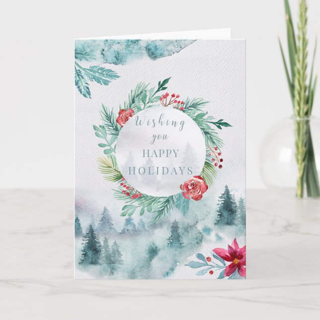 Cartão Feriados - Feriados da WC na cena do inverno (Frente)