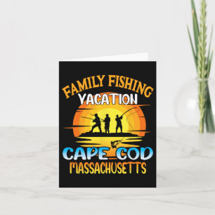 Cartão Férias de Pesca Familiar de Cape Cod Machusets
