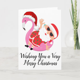 Cartão Férias de Praia de papais noeis Desejos Engraçados