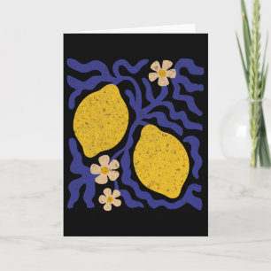 Cartão Férias de Verão Mediterrâneo Floral Boho Limões