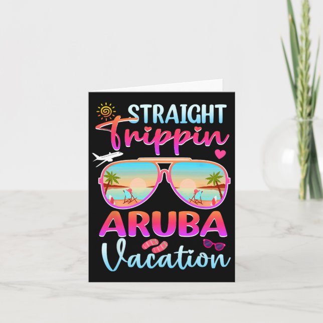 Cartão Férias de Verão na Praia Aruba 2025 Trippin Reto (Frente)