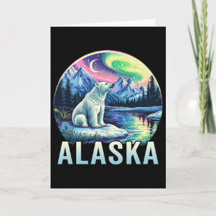 Cartão Férias de visualização da aurora boreal do Alasca