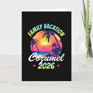 Cartão Férias em Família Cozumel 2026 Retro Praia S