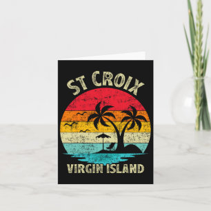 Cartão Férias em Família Vintage Retro Ilha Virgem St. Cr