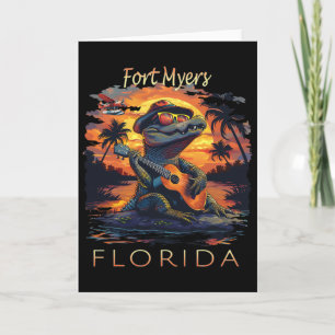 Cartão Férias em Fort Myers Flórida Jacaré Fofo