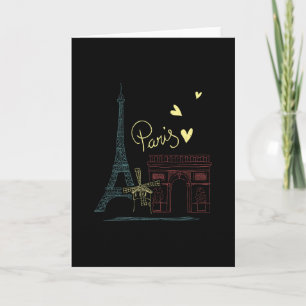 Cartão Férias em Paris França Feriado Torre Eiffel Amor P