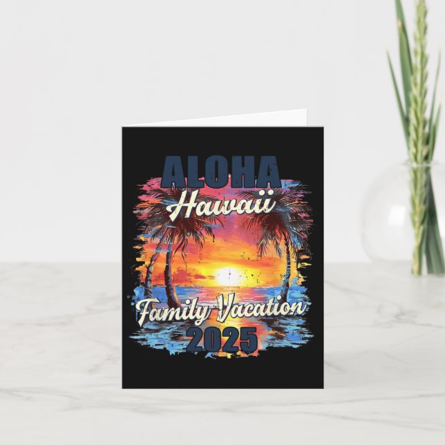 Cartão Férias Familiares Aloha Hawaii 2025 Summer Trip Ma (Frente)