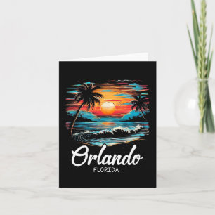 Cartão Férias Familiares Retro Sunset Florida Orlando