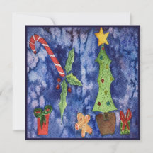 Férias Felizes Ícones Clássicos de Natal Aquarela