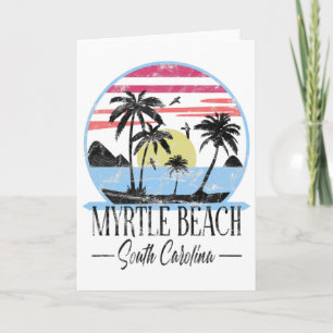 Cartão Férias Tropicais Antigas Myrtle Beach Carolina do