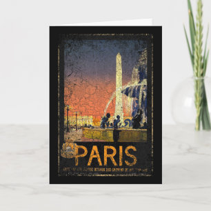 Cartão Férias Vintage Retro Viagem Férias Paris França
