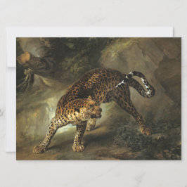 Cartão Ferocious Wild Leopard (por Jean-Baptiste Oudry)
