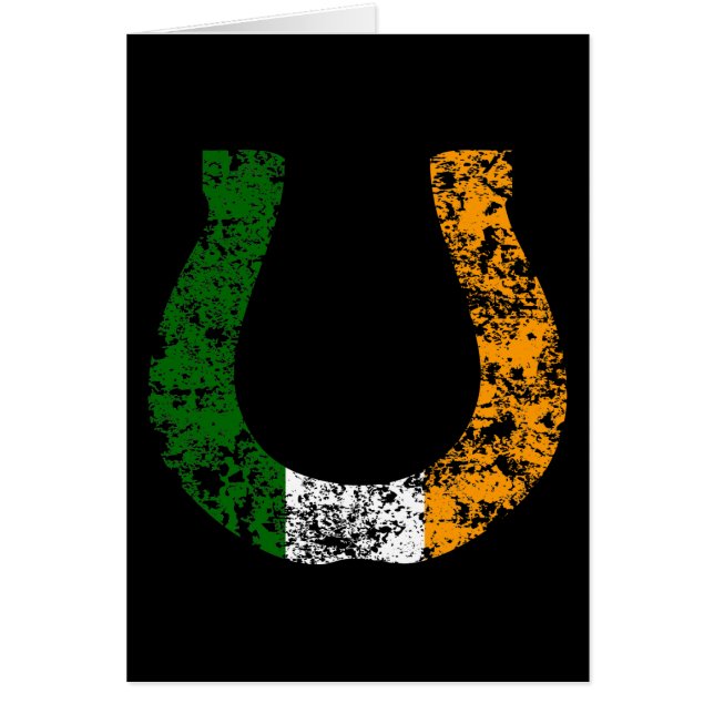 Cartão ferradura irlandesa sortuda (Frente)